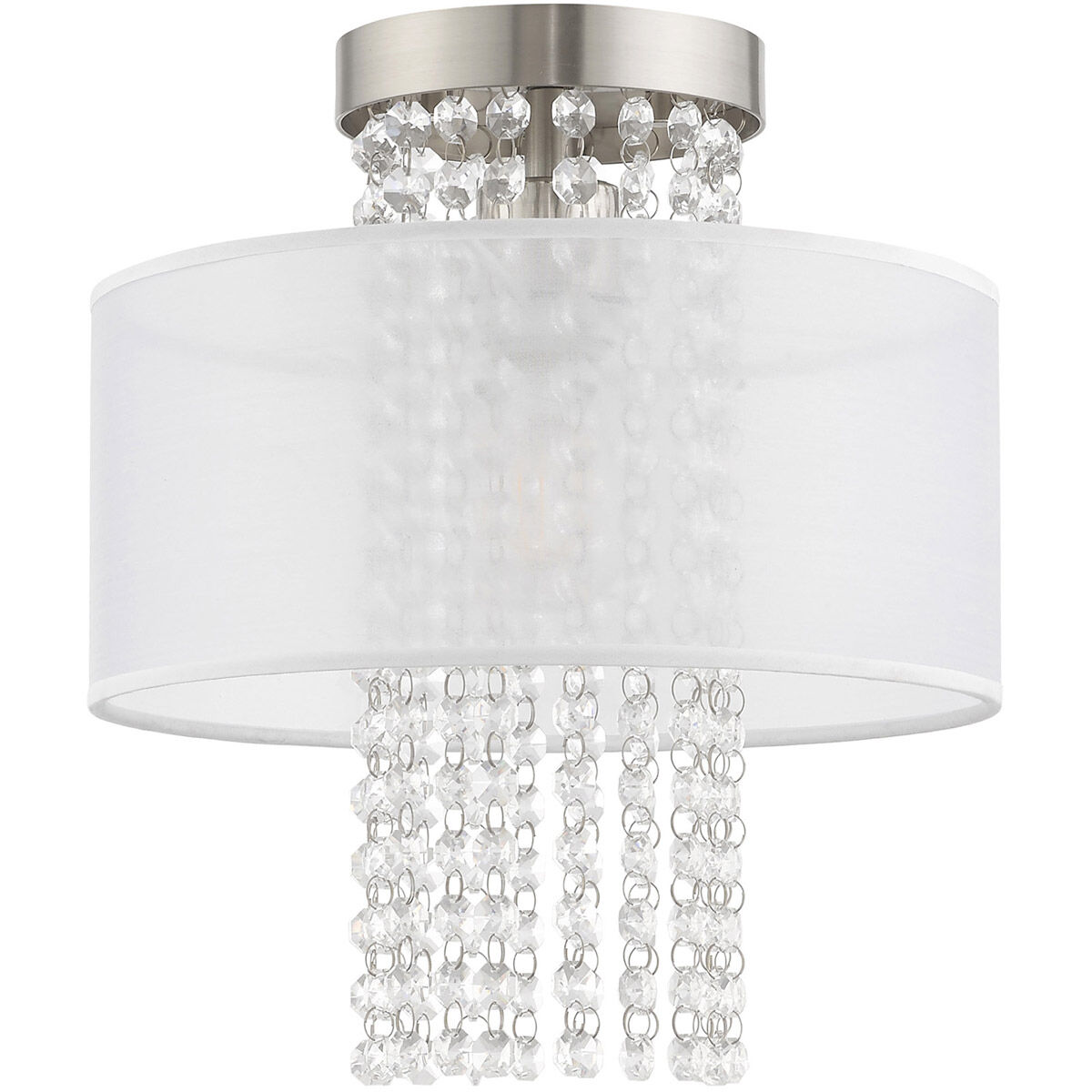 Bella Vista 1 Light 11 inch Brushed Nickel Semi-Flush Mount Ceiling Light