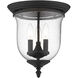 Legacy 3 Light 12 inch Black Flush Mount Ceiling Light