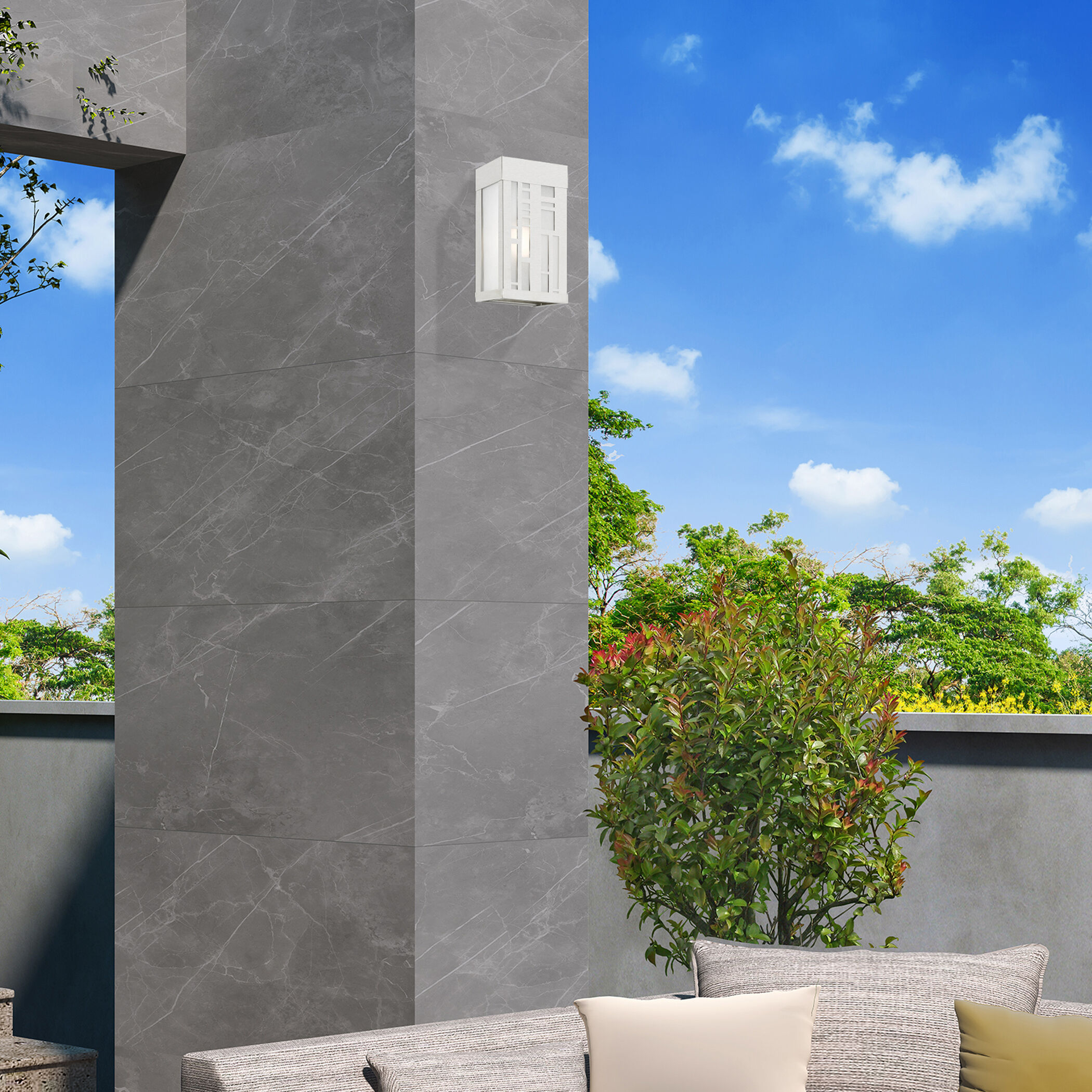 Malmo 1 Light 9 inch Brushed Nickel Outdoor Small Sconce, Small