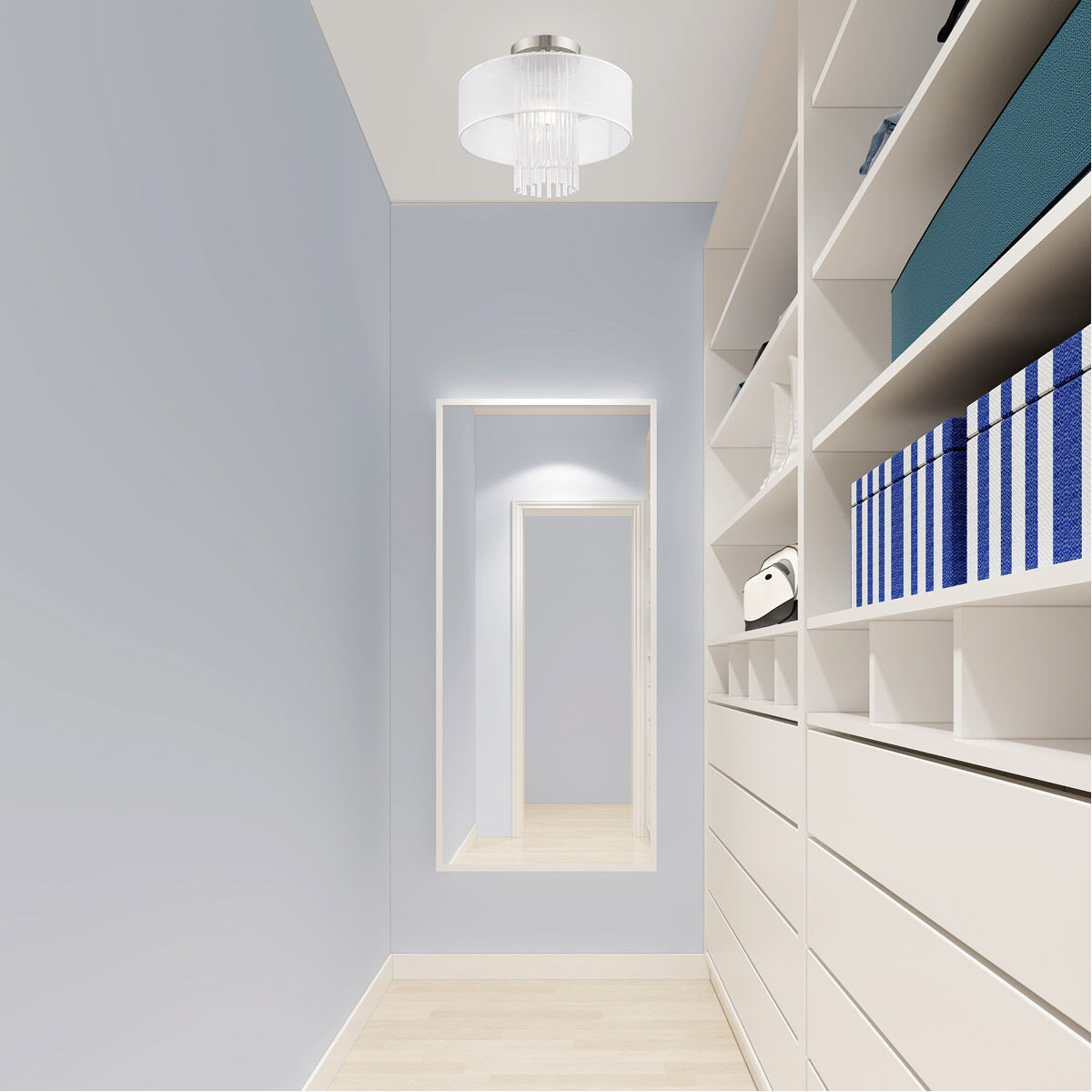 Alexis 1 Light 15 inch Brushed Nickel Semi-Flush Mount Ceiling Light