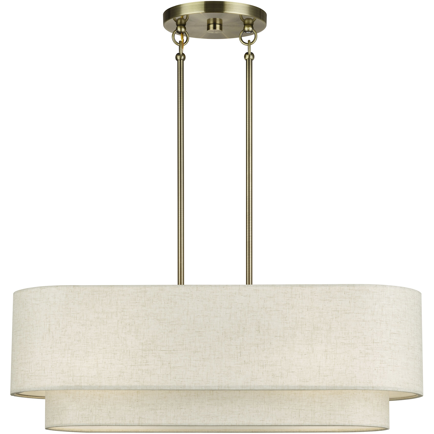 Manorwood 3 Light 30 inch Antique Brass Linear Chandelier Ceiling Light, Medium