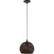 Dublin 1 Light 10 inch Bronze with Antique Brass Accents Pendant Ceiling Light