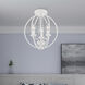 Arabella 3 Light 12 inch White Convertible Mini Chandelier/ Semi-Flush Ceiling Light, Globe