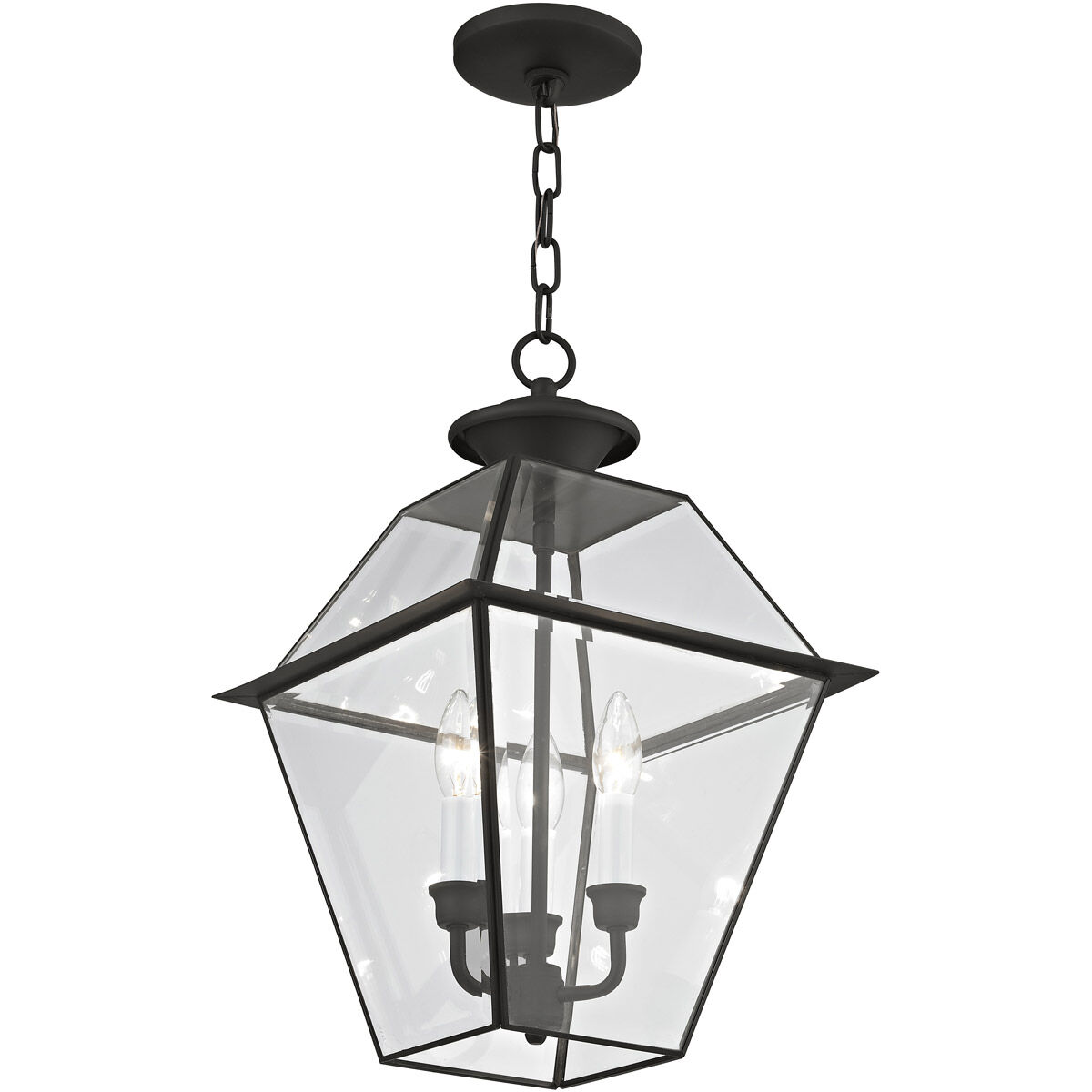 Westover 3 Light 12 inch Black Outdoor Pendant Lantern