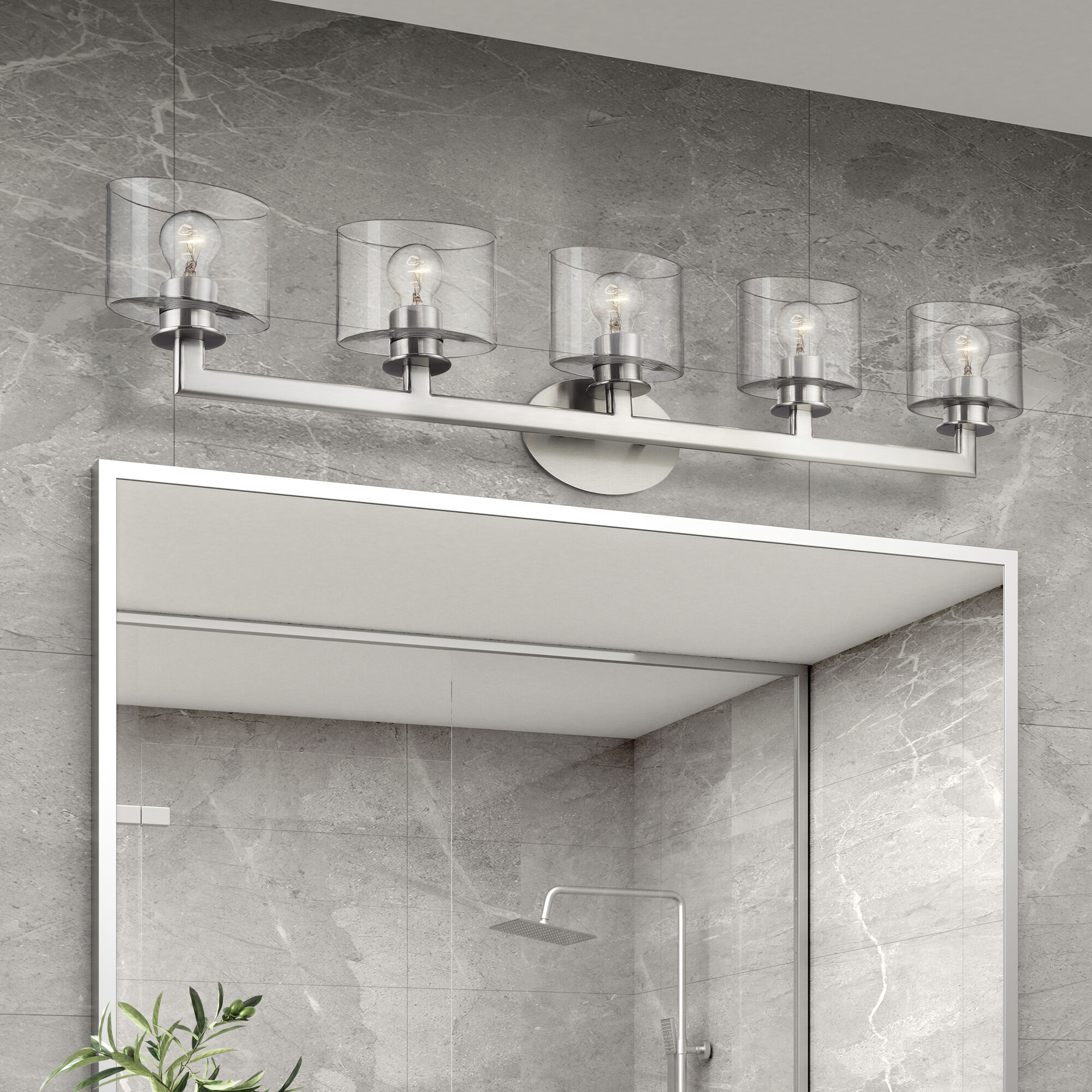 Bernardino 5 Light 44 inch Brushed Nickel Vanity Wall Sconce Wall Light