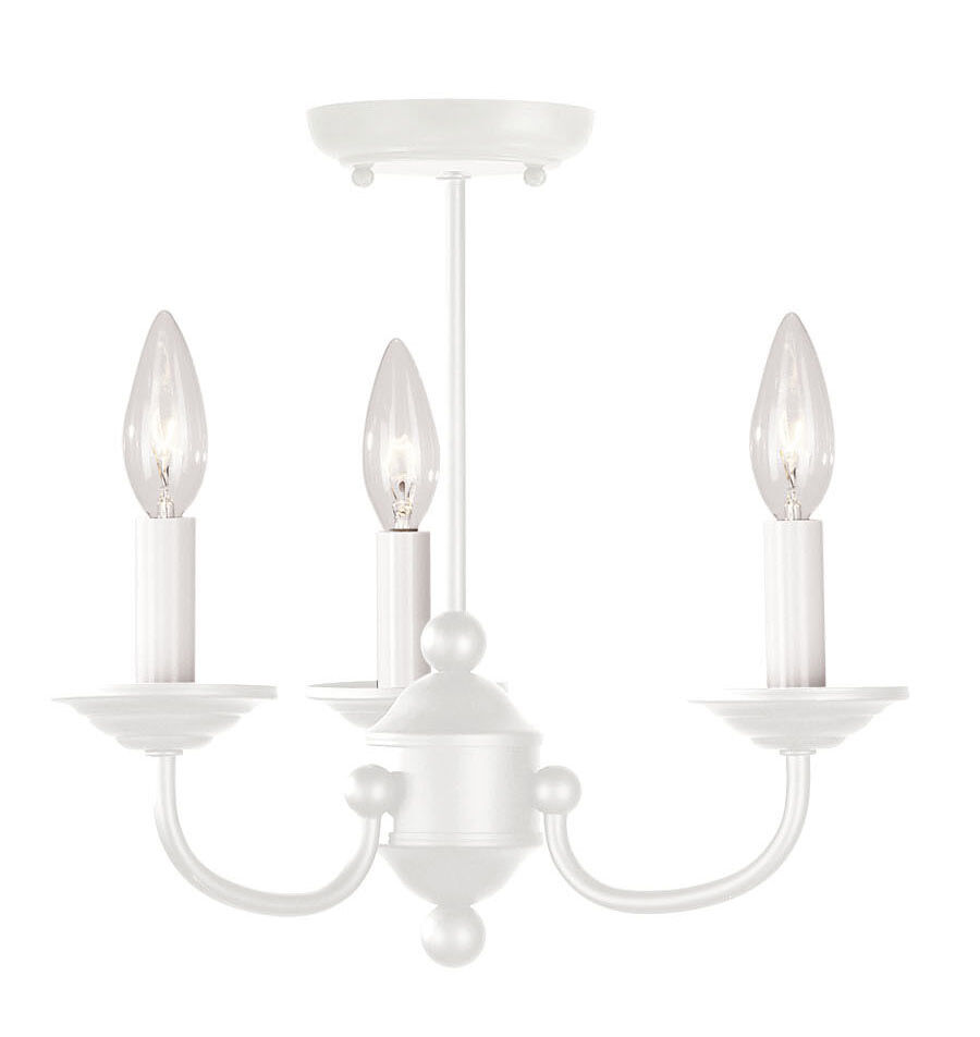 Home Basics 3 Light 14 inch White Mini Chandelier Ceiling Light