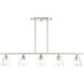 Montgomery 5 Light 45 inch Brushed Nickel Linear Chandelier Ceiling Light
