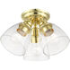Montgomery 3 Light 14 inch Polished Brass Semi-Flush Ceiling Light