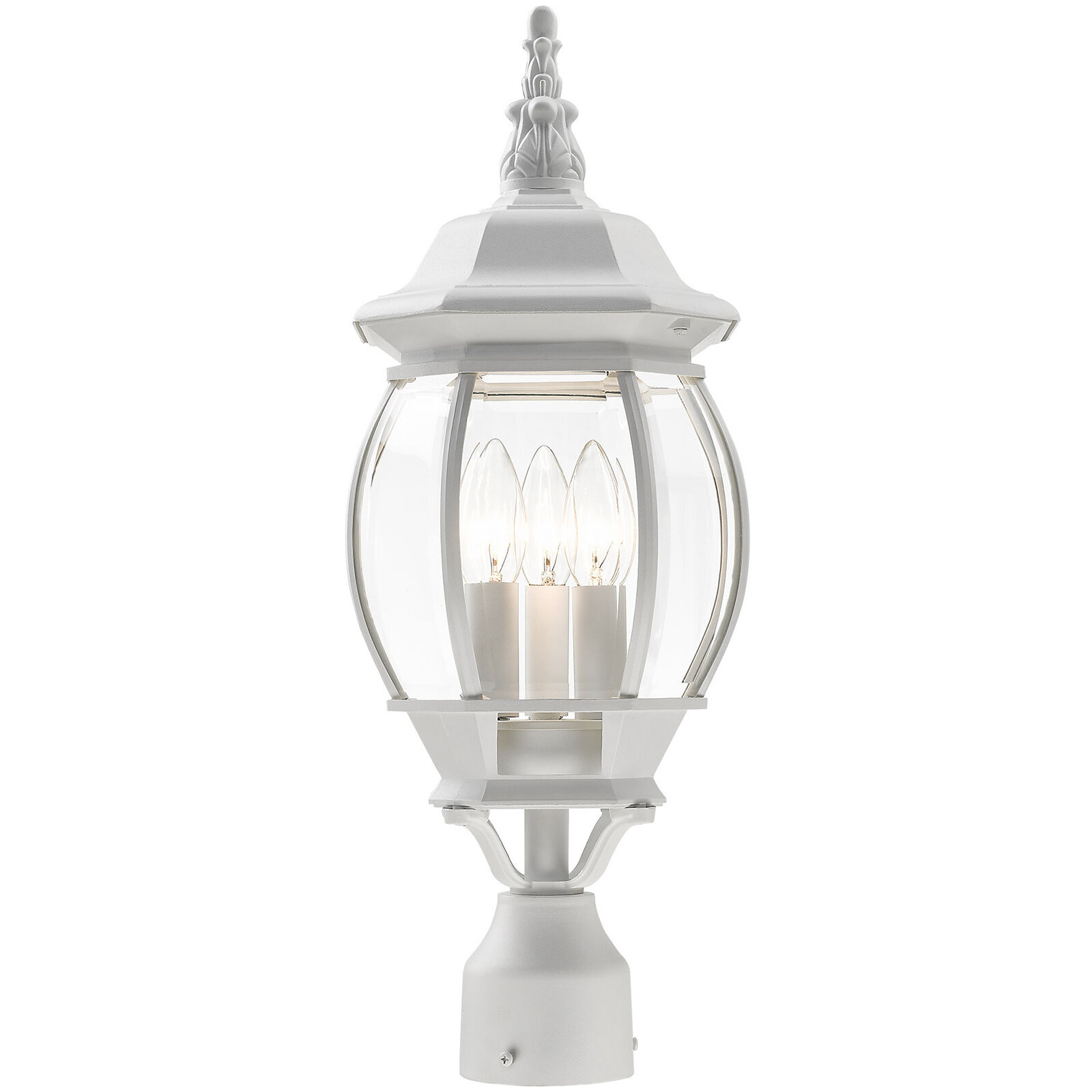 Frontenac 3 Light 21 inch Textured White Outdoor Post Top Lantern