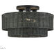 Weavington 3 Light 18 inch Black Semi Flush Mount Ceiling Light, Large