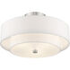 Claremont 3 Light 15 inch Brushed Nickel Semi-Flush Mount Ceiling Light