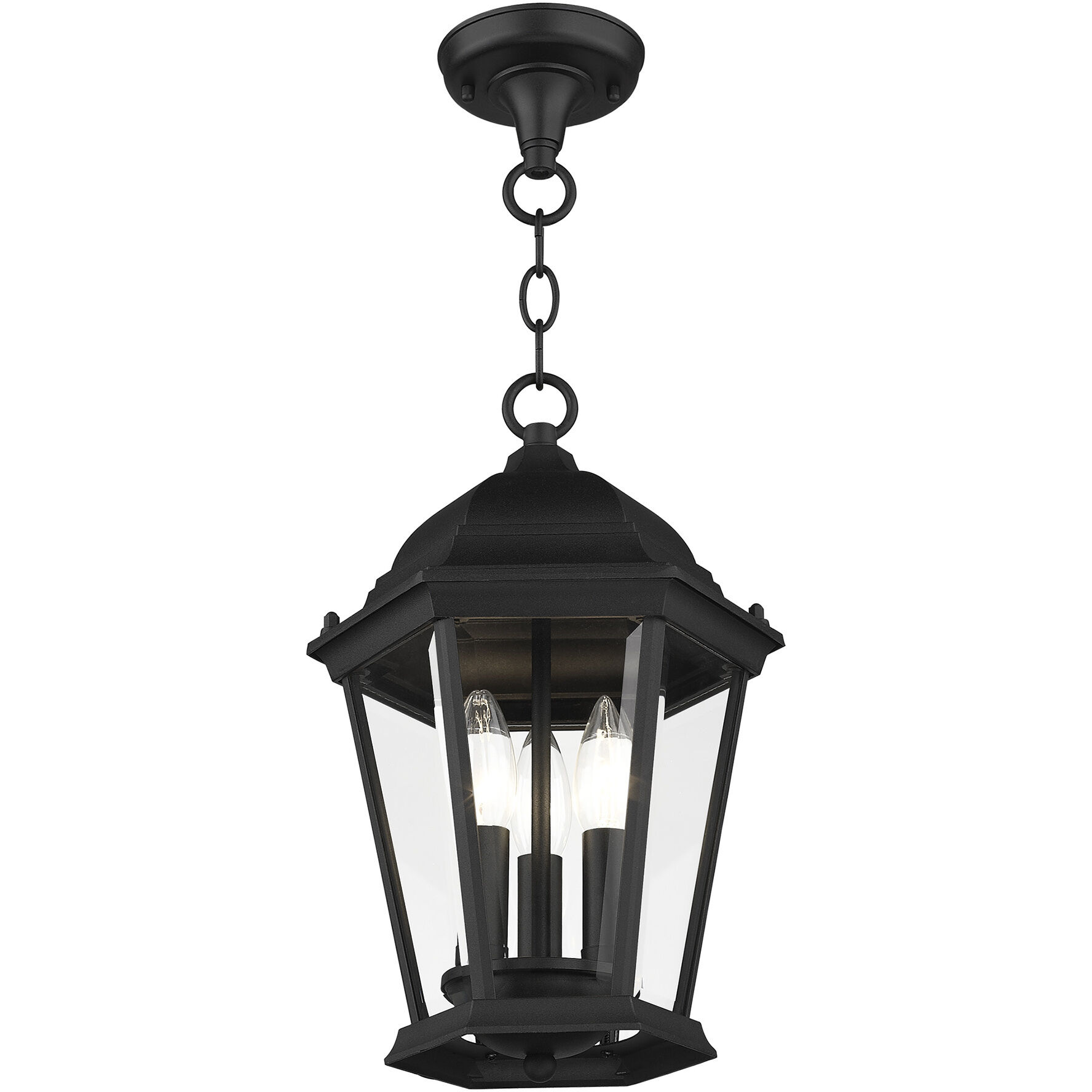 Hamilton 3 Light 10 inch Textured Black Outdoor Pendant Lantern