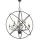 Aria 12 Light 40 inch Bronze with Antique Brass Finish Candles Grande Foyer Chandelier Ceiling Light