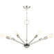 Prague 7 Light 29 inch Brushed Nickel with Black Accents Chandelier Ceiling Light
