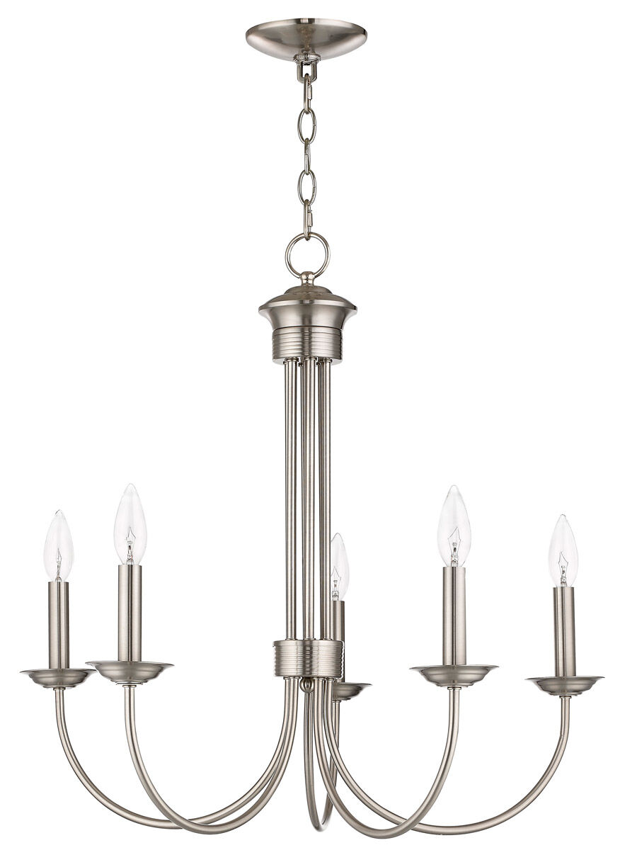 Estate 5 Light 25 inch Brushed Nickel Chandelier Ceiling Light