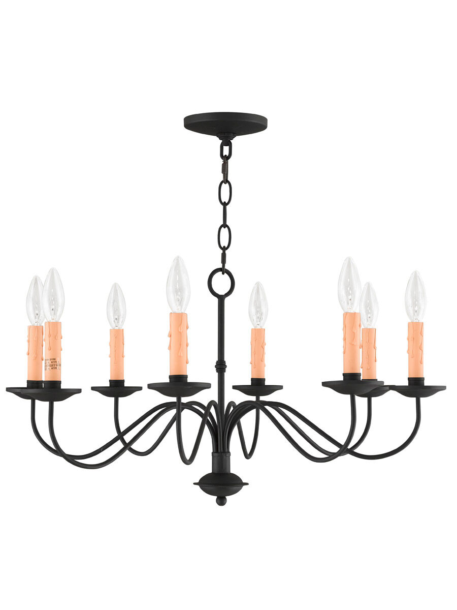 Heritage 8 Light 25 inch Black Chandelier Ceiling Light