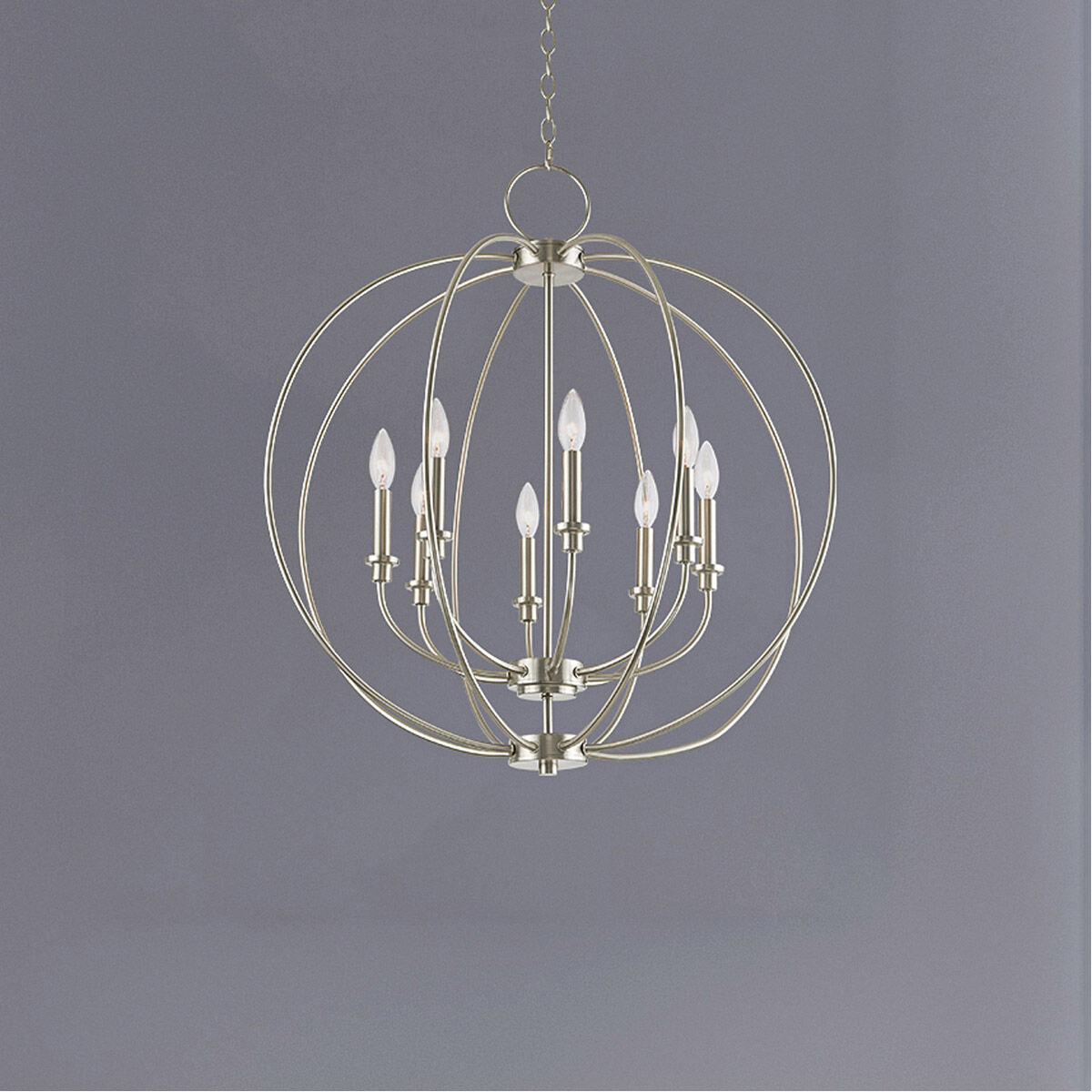 Milania 8 Light 28 inch Brushed Nickel Chandelier Ceiling Light