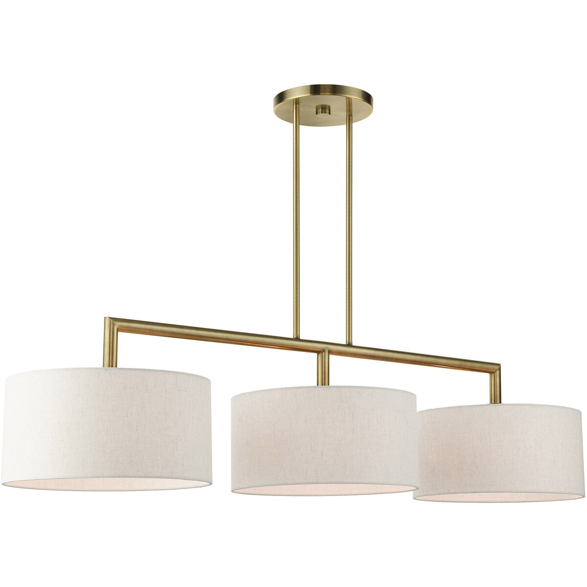 Meridian Linear Chandelier Ceiling Light in Antique Brass
