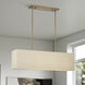 Summit 4 Light 36 inch Antique Gold Leaf Linear Chandelier Ceiling Light, Large