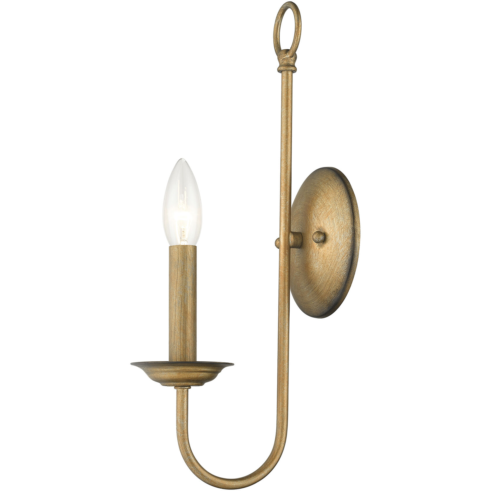 Estate 1 Light 5 inch Antique Gold Leaf Wall Sconce Wall Light, Single