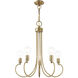 Bari 5 Light 25 inch Antique Brass Chandelier Ceiling Light
