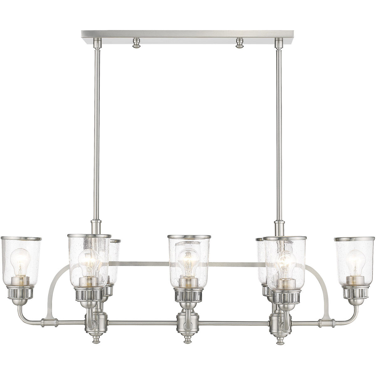 Lawrenceville 8 Light 40 inch Brushed Nickel Linear Chandelier Ceiling Light