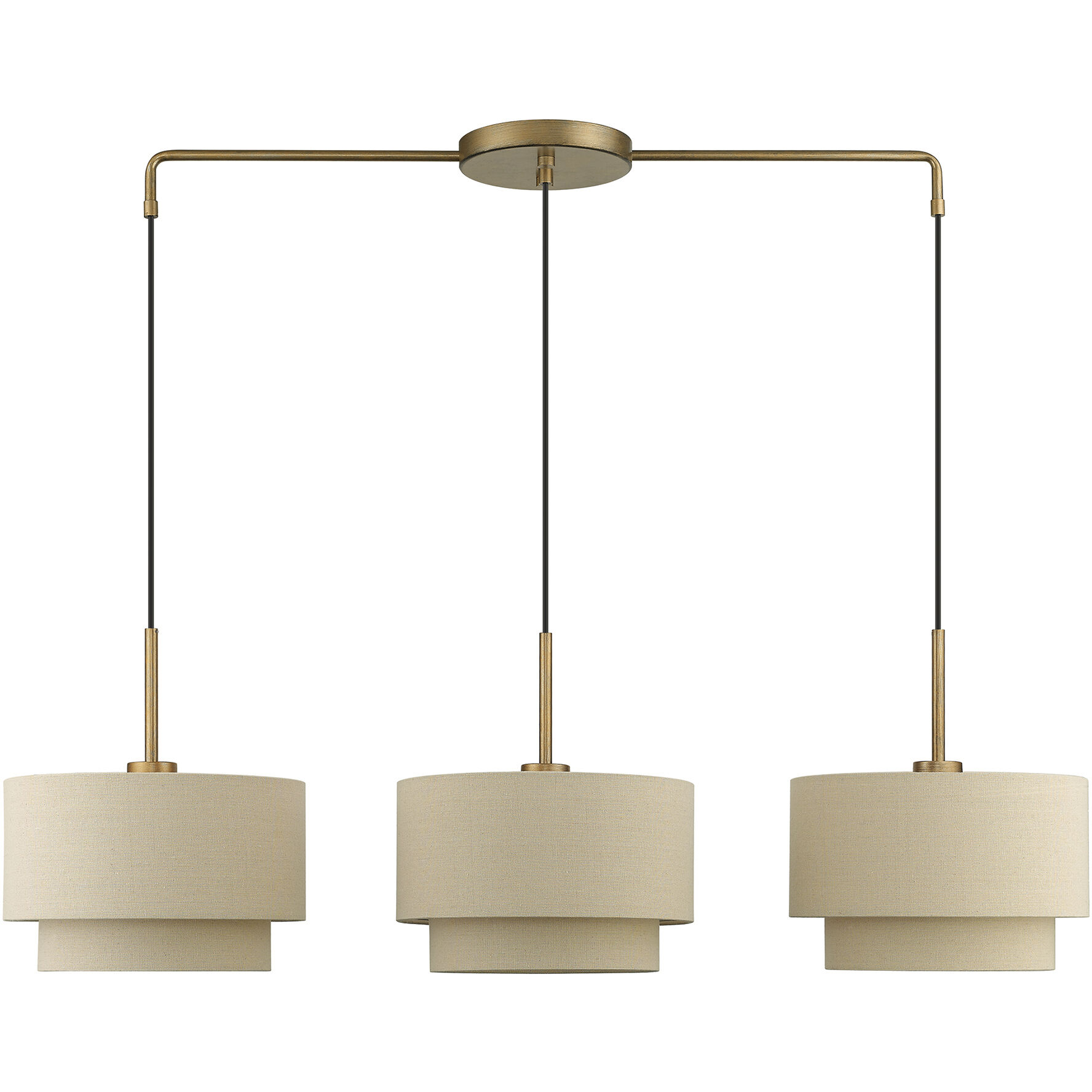 Bellingham 3 Light 13 inch Antique Gold Leaf Chandelier Ceiling Light, Large