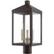 Nyack 3 Light 19.5 inch Bronze with Antique Brass Cluser Outdoor Post Top Lantern
