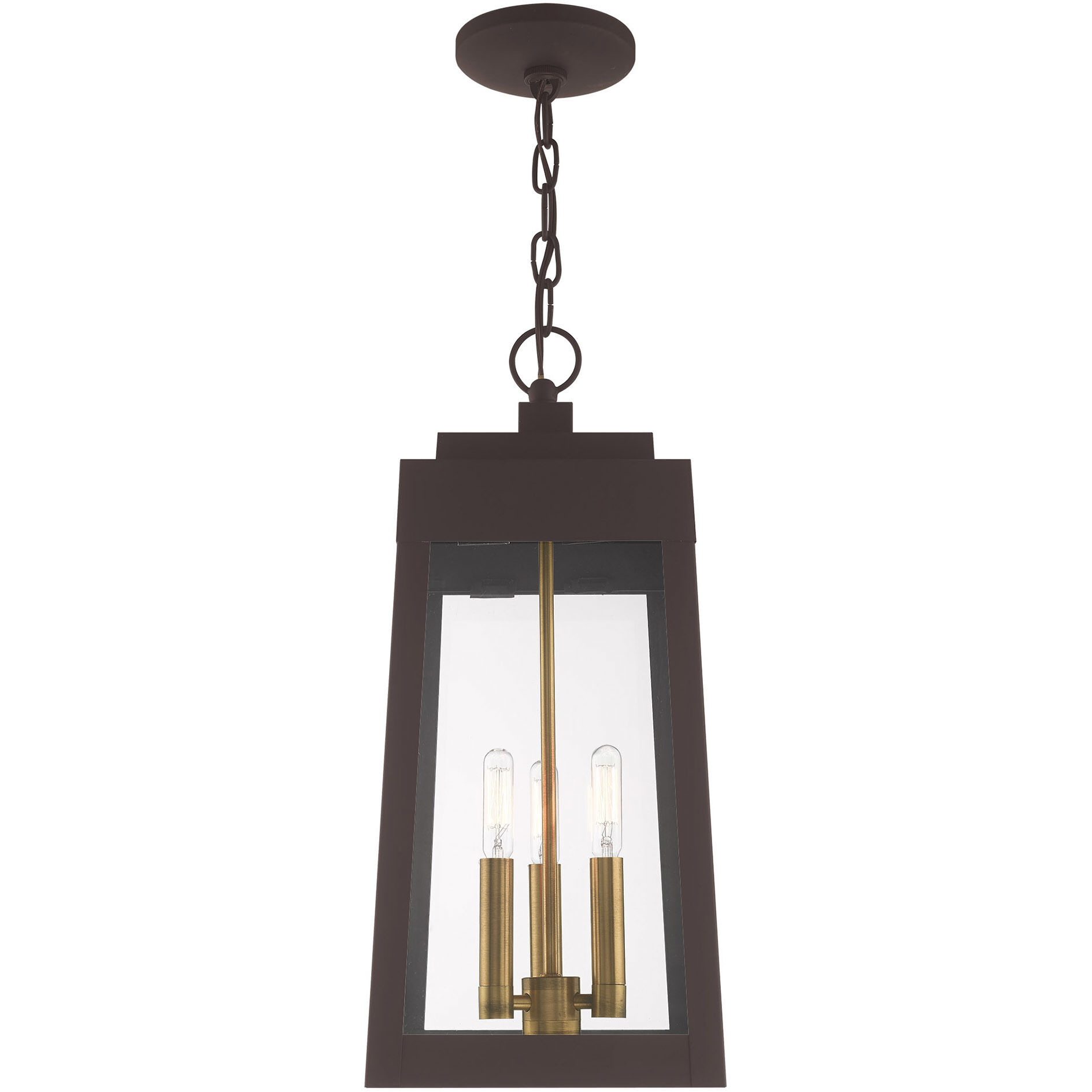 Oslo 3 Light 8.25 inch Bronze Outdoor Pendant Lantern