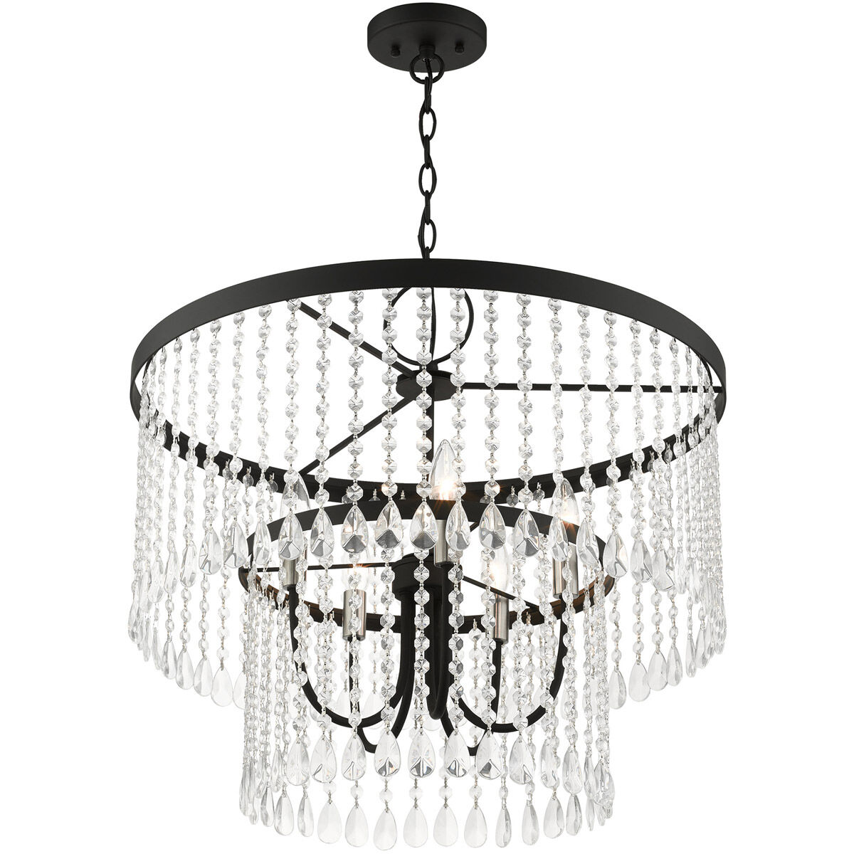 Elizabeth 5 Light 24 inch Black Pendant Chandelier Ceiling Light