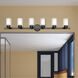 Manhattan 6 Light 48 inch Polished Black Chrome Vanity Sconce Wall Light