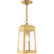 Oslo 1 Light 6.25 inch Satin Brass Small Outdoor Pendant Lantern