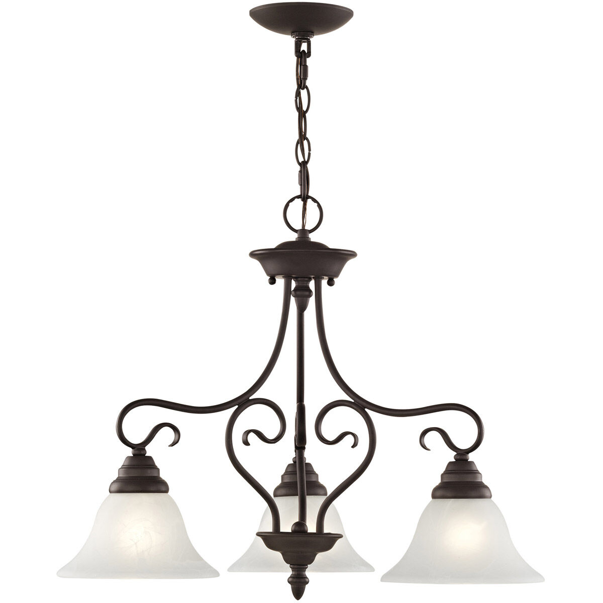 Coronado 3 Light 24 inch Bronze Convertible Dinette Chandelier/Ceiling Mount Ceiling Light