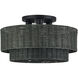 Weavington 3 Light 18 inch Black Semi Flush Mount Ceiling Light, Large