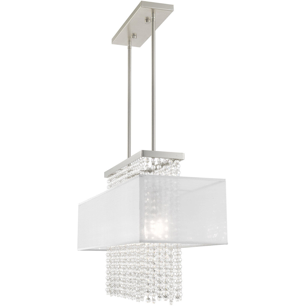 Bella Vista 3 Light 30 inch Brushed Nickel Linear Chandelier Ceiling Light