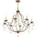 Chesterfield 8 Light 32 inch Hand Applied Venetian Golden Bronze Chandelier Ceiling Light