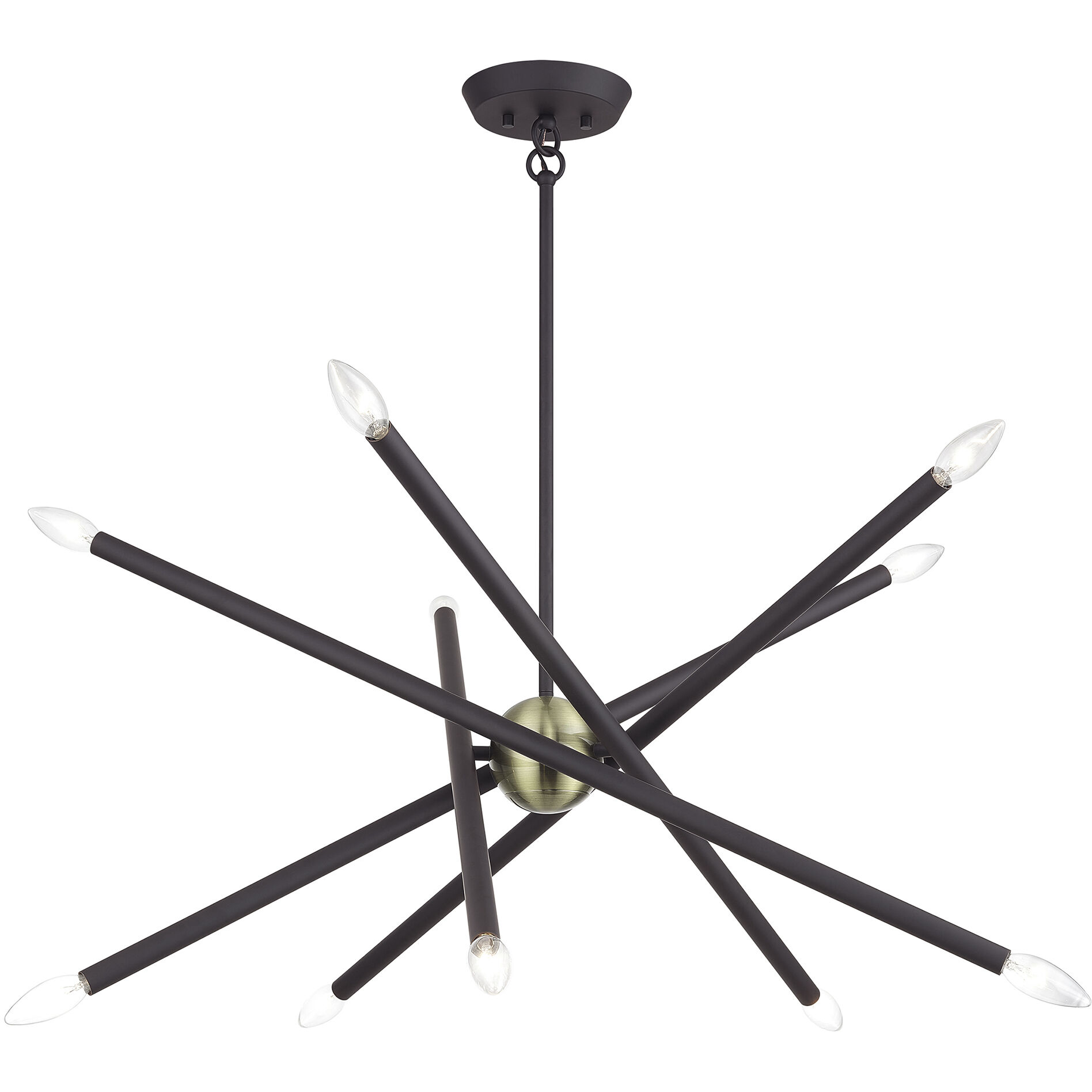 Soho 10 Light 28 inch Bronze with Antique Brass Accents Chandelier Ceiling Light