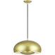 Domma 3 Light 17 inch Soft Gold with Polished Brass Accents Pendant Ceiling Light