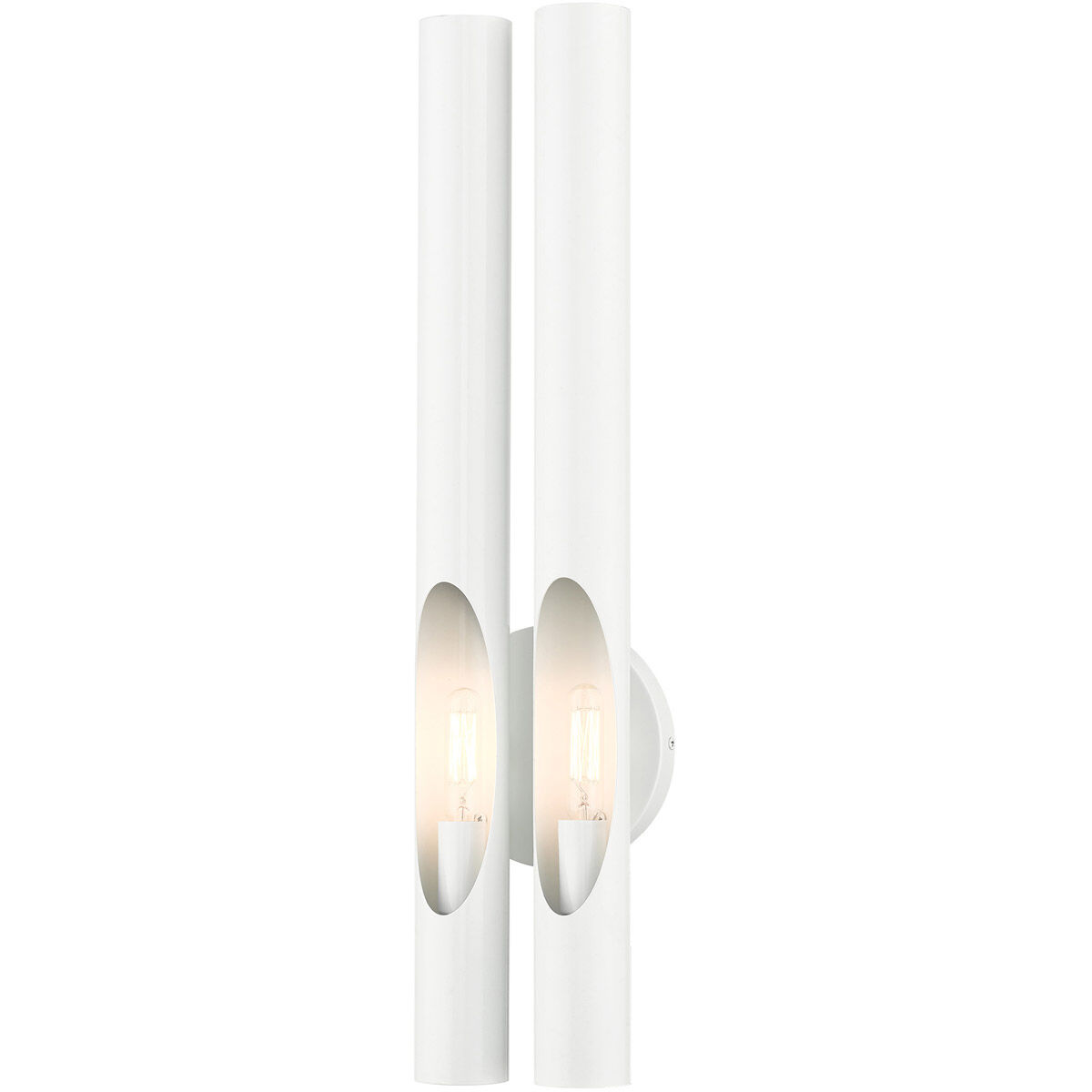 Acra 2 Light 5 inch Shiny White ADA ADA Double Sconce Wall Light