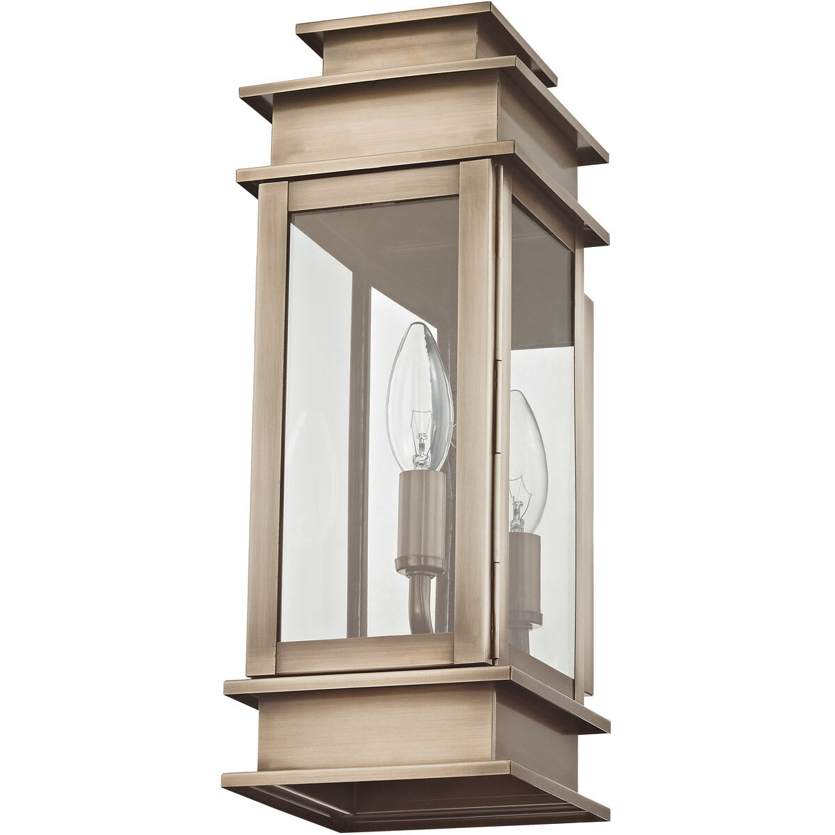 Princeton 1 Light 14 inch Vintage Pewter Outdoor Wall Lantern