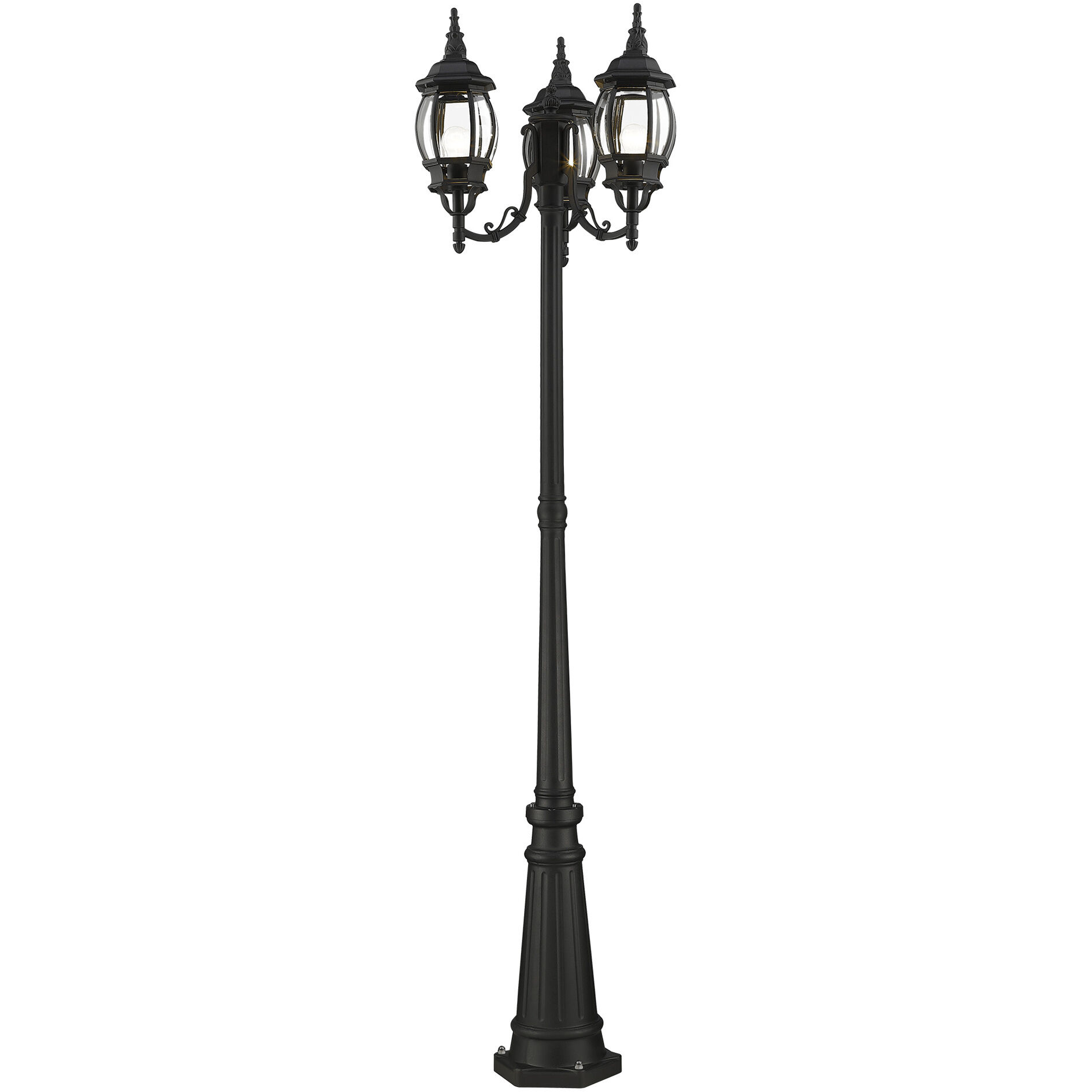 Frontenac 3 Light 84 inch Textured Black Outdoor Post Light