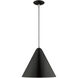 Allison 1 Light 14 inch Shiny Black Mini Pendant Ceiling Light