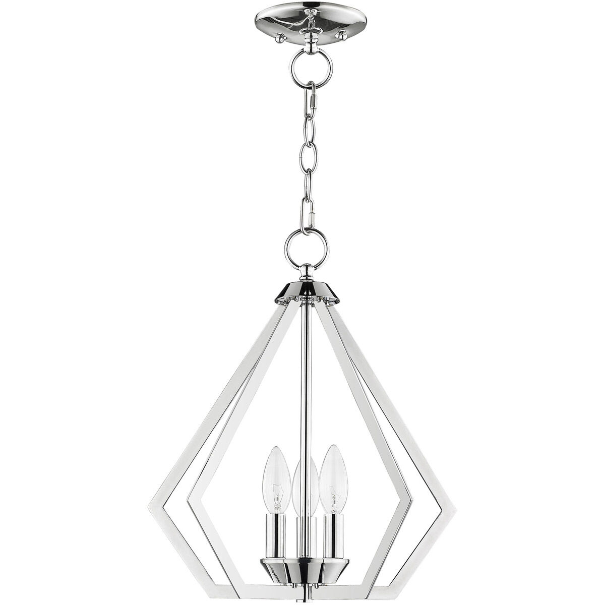 Prism 3 Light 14 inch Polished Chrome Convertible Mini Chandelier/Ceiling Mount Ceiling Light