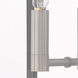 Hopewell 2 Light 12.75 inch Black with Brushed Nickel Finish Cluster and Polished Chrome Stainless Steel Reflector Small Outdoor Wall Lantern