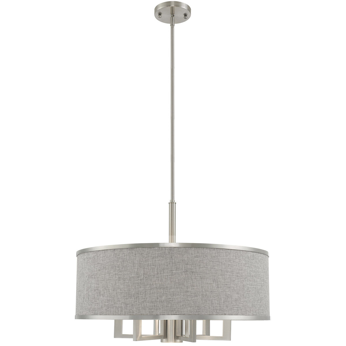 Park Ridge 7 Light 24 inch Brushed Nickel Pendant Chandelier Ceiling Light