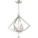 Diamond 4 Light 18 inch Polished Nickel Mini Chandelier Ceiling Light