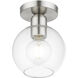 Downtown 1 Light 7 inch Brushed Nickel Semi-Flush Ceiling Light, Sphere
