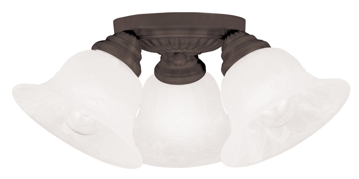 Edgemont 3 Light 15 inch Bronze Semi-Flush Mount Ceiling Light