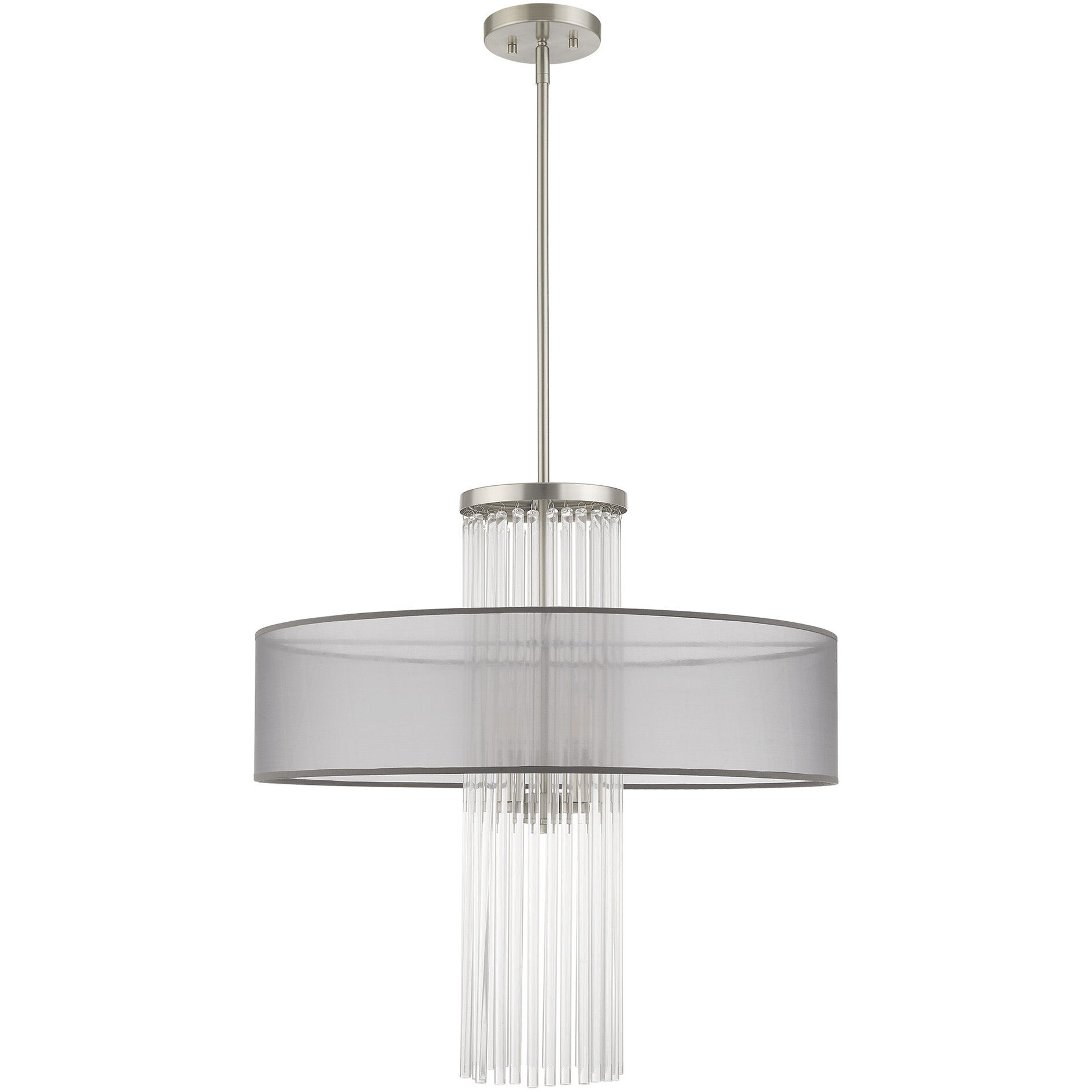 Alexis 4 Light 24 inch Brushed Nickel Pendant Chandelier Ceiling Light