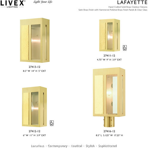 Lafayette 1 Light 14 inch Satin Brass Outdoor Wall Lantern